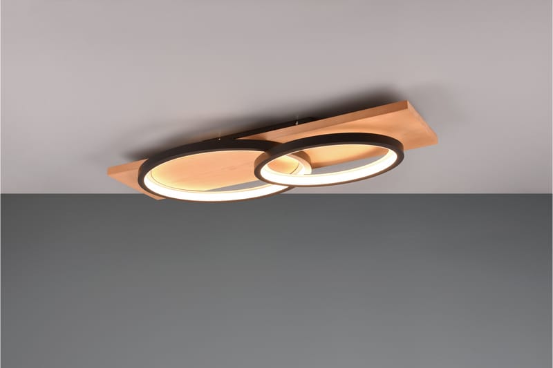 Trio Lighting Barca LED plafond 2L mattsvart/ trä - Belysning & el - Inomhusbelysning & lampor - Taklampa & takbelysning - Plafond