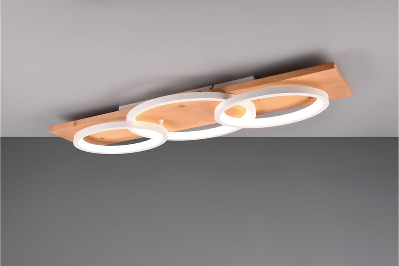 Trio Lighting Barca LED plafond 3L mattvit/ trä - Belysning & el - Inomhusbelysning & lampor - Taklampa & takbelysning - Plafond