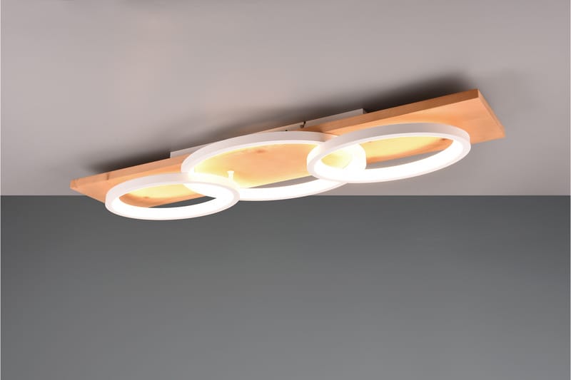 Trio Lighting Barca LED plafond 3L mattvit/ trä - Belysning & el - Inomhusbelysning & lampor - Taklampa & takbelysning - Plafond