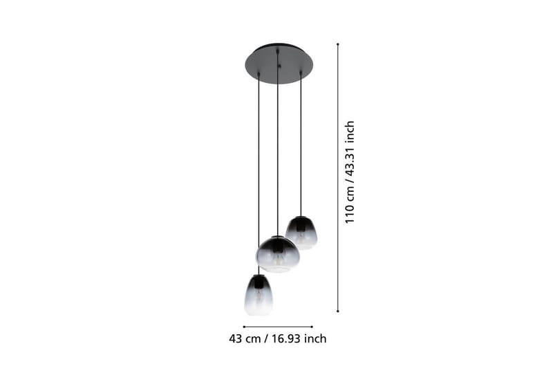 Takpendel Eglo Aguilares Ø430 mm - Svart/Grå - Belysning & el - Inomhusbelysning & lampor - Taklampa & takbelysning - Pendellampor & hänglampor