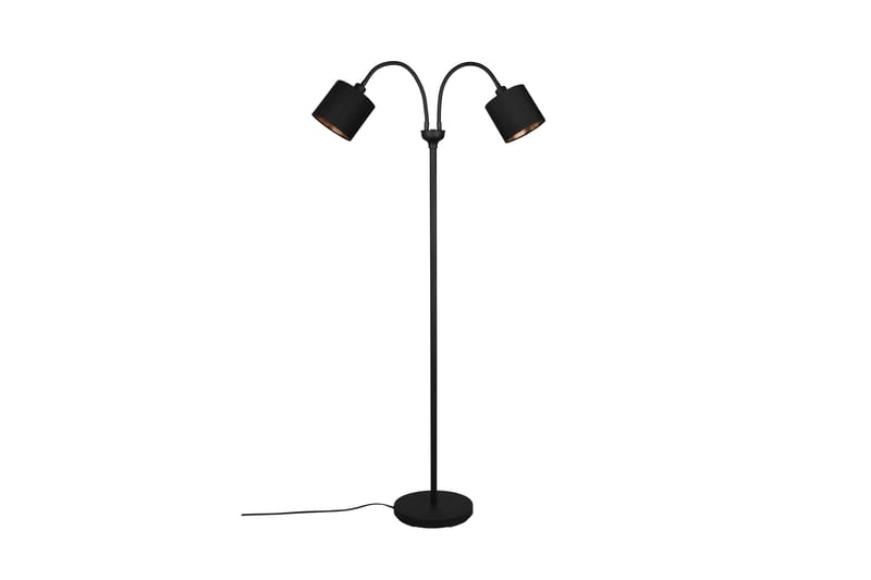 Trio Lighting Tommy golvlampa 2L E14 mattsvart/ guld - Sovrumslampa - Golvlampa - Vardagsrumslampa