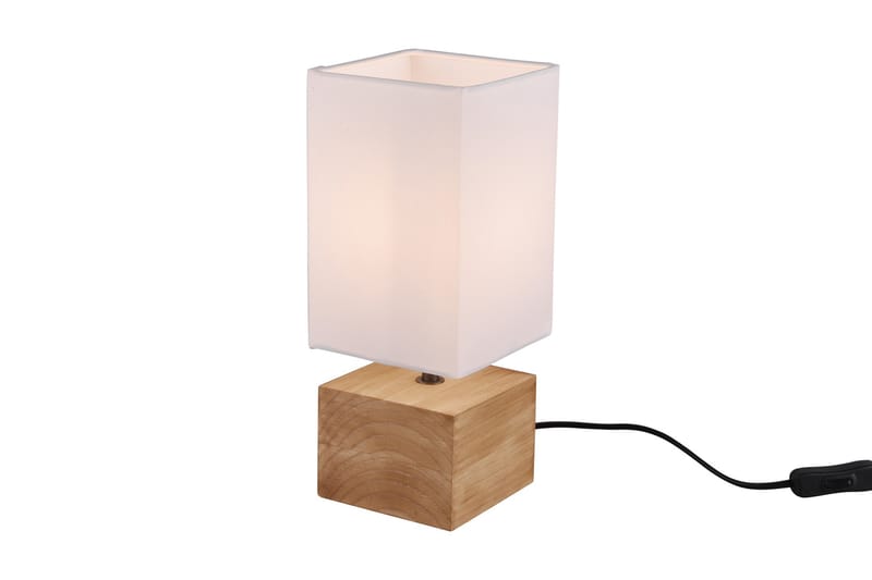 Trio Lighting Woody bordslampa 12X12cm E14 trä/ vit - Sovrumslampa - Bordslampor