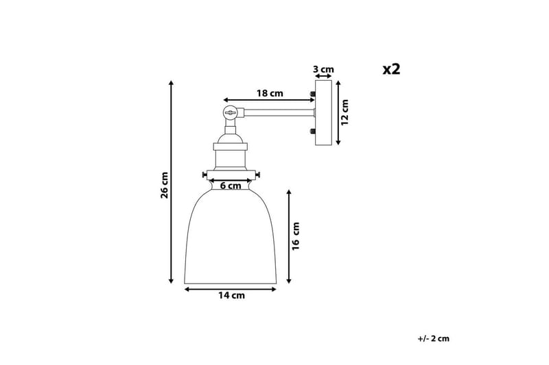 Lovataia Vägglampa 2 st E27 - Svart - Belysning & el - Inomhusbelysning & lampor - Vägglampa