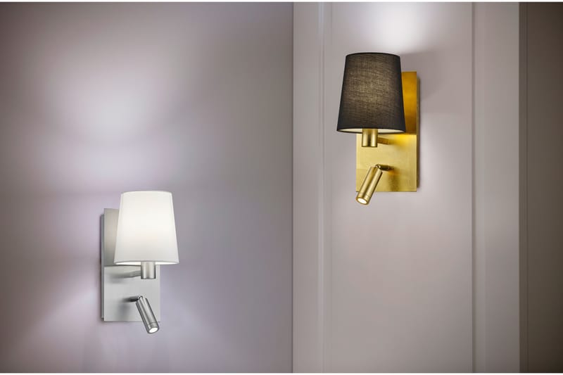 Marriot Vägglampa E27 + LED guld/svart - Guld/Svart - Belysning & el - Inomhusbelysning & lampor - Vägglampa