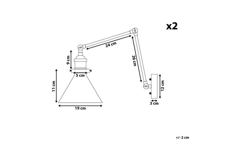 Narve Vägglampa 2 st E27 - Svart - Belysning & el - Inomhusbelysning & lampor - Vägglampa