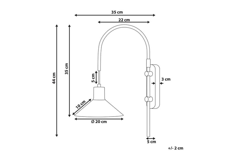 Ozmi Vägglampa 44 cm E27 - Guld/Vit - Belysning & el - Inomhusbelysning & lampor - Vägglampa