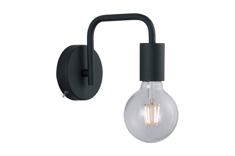 Trio Lighting Diallo vägglampa E27 mattsvart - Mattsvart - Vägglampa