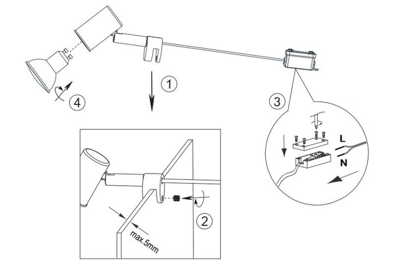 Trio Lighting Lorenzo H2O vägglampa 1L GU10 krom - Sovrumslampa - Vägglampa - Väggplafond