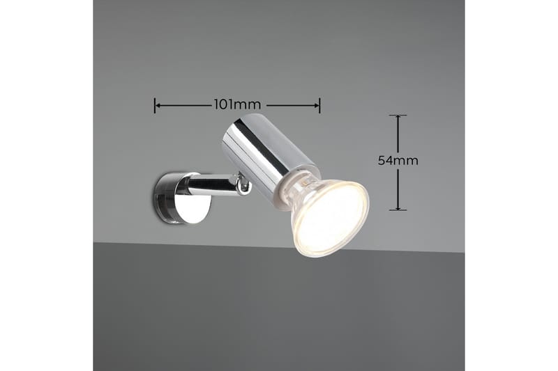 Trio Lighting Lorenzo H2O vägglampa 1L GU10 krom - Sovrumslampa - Vägglampa - Väggplafond