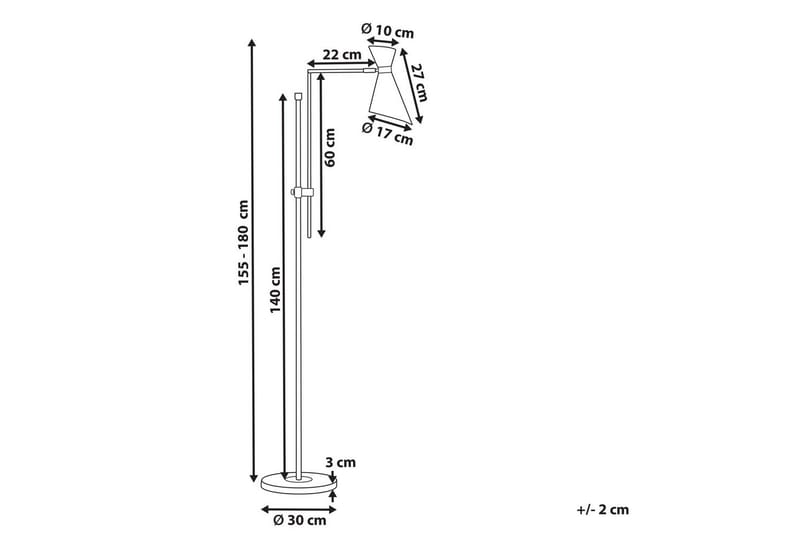 Yassil Golvlampa 180 cm - Svart/Vit - Belysning & el - Inomhusbelysning & lampor - Sovrumslampa