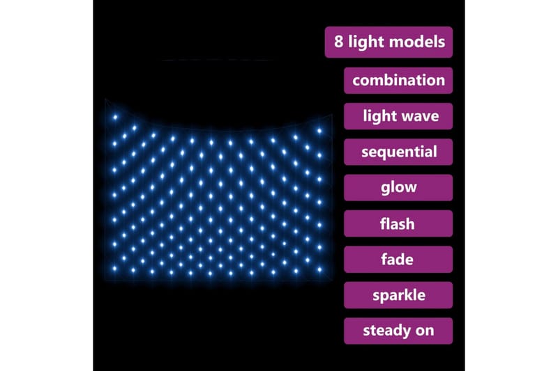 Ljusnät blå 3x2 m 204 LED inne/ute - be Basic - Belysning & el - Julbelysning - Julbelysning utomhus