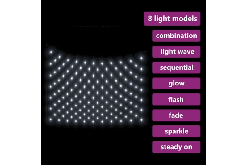 Ljusnät kallvit 3x3 m 306 LED inne/ute - be Basic - Belysning & el - Julbelysning - Julbelysning utomhus