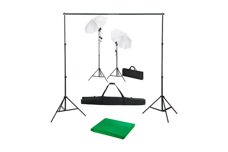 Fotostudio med bakgrunder, lampor och paraplyer - be Basic - Fotobelysning & studiobelysning