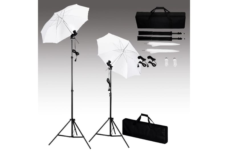 Fotostudio med bakgrunder, lampor och paraplyer - be Basic - Fotobelysning & studiobelysning