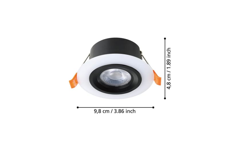 Infälld Lampa Eglo Calonge 3 st Svart, Vit - Svart/Vit - Belysning & el - Ljuskällor & glödlampor - LED-belysning - LED-downlight