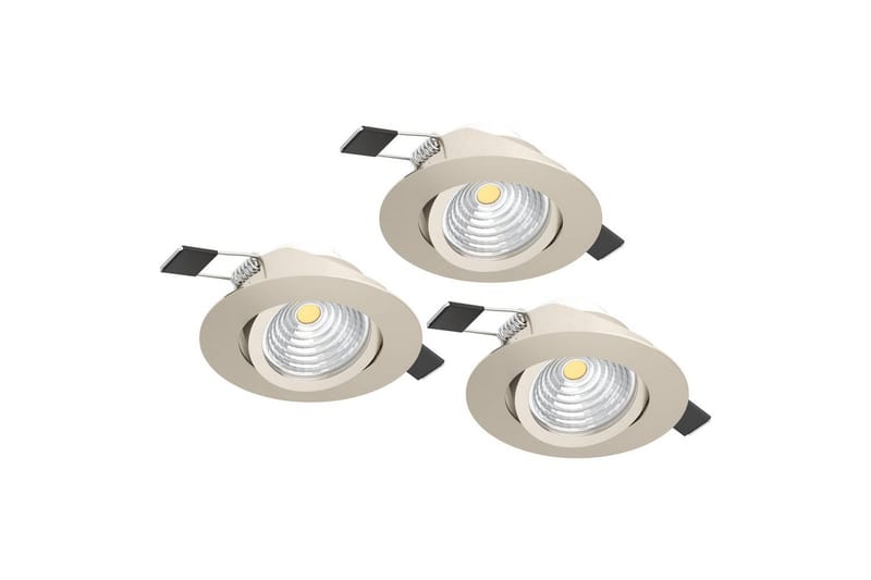 Infälld Lampa Eglo Saliceto 3 st Ø88 mm 2700K Nickel-Matt - Grå - Belysning & el - Ljuskällor & glödlampor - LED-belysning - LED-downlight