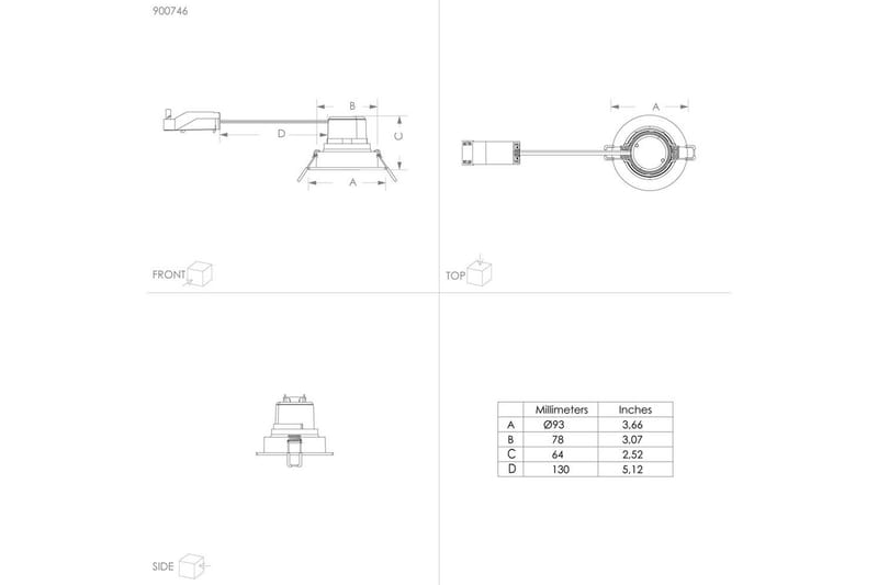 Infälld Lampa Eglo Saliceto 3 st Ø88 mm 2700K Nickel-Matt - Grå - Belysning & el - Ljuskällor & glödlampor - LED-belysning - LED-downlight