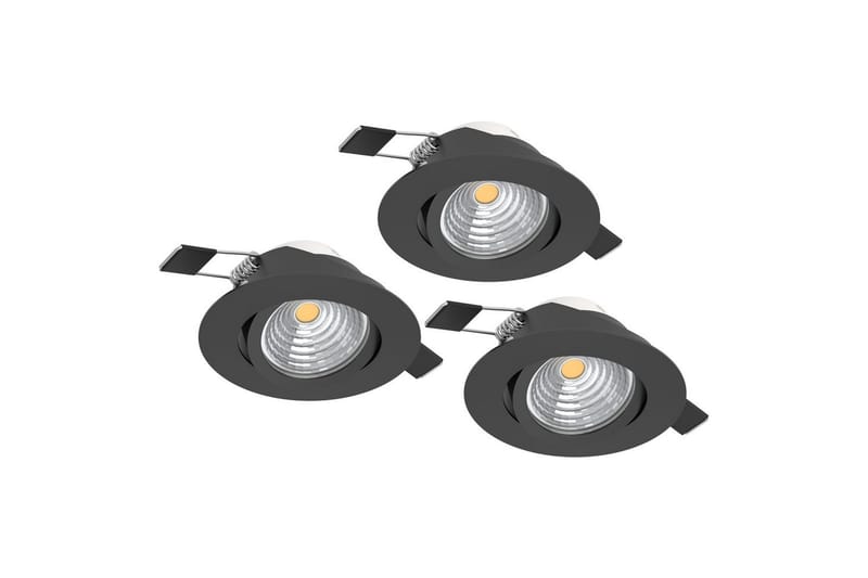 Infälld Lampa Eglo Saliceto 3 st Ø88 mm 2700K Svart - Svart - Belysning & el - Ljuskällor & glödlampor - LED-belysning - LED-downlight