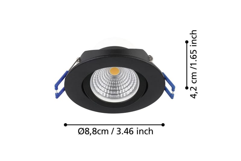 Infälld Lampa Eglo Saliceto 3 st Ø88 mm 2700K Svart - Svart - Belysning & el - Ljuskällor & glödlampor - LED-belysning - LED-downlight