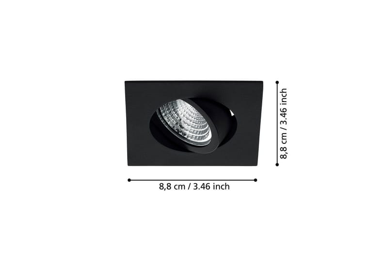 Infälld Lampa Eglo Saliceto 88x88 mm 2700K Svart - Svart - Belysning & el - Ljuskällor & glödlampor - LED-belysning - LED-downlight