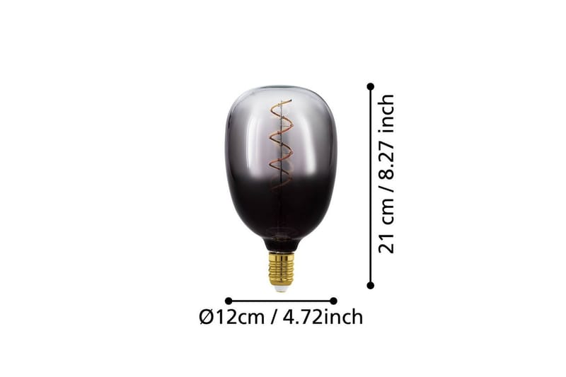 Ljuskälla Eglo LM-E27-LED T120 4W Svart-Transparent Grå - Svart/Grå - Belysning & el - Ljuskällor & glödlampor - LED-belysning - LED-lampa - Normallampa