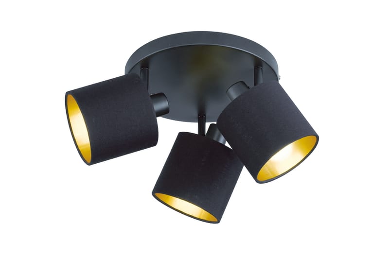 Trio Lighting Tommy spotlight 3L  E14 mattsvart/ guld - Svart - Spotlight & downlight - Takspotlight