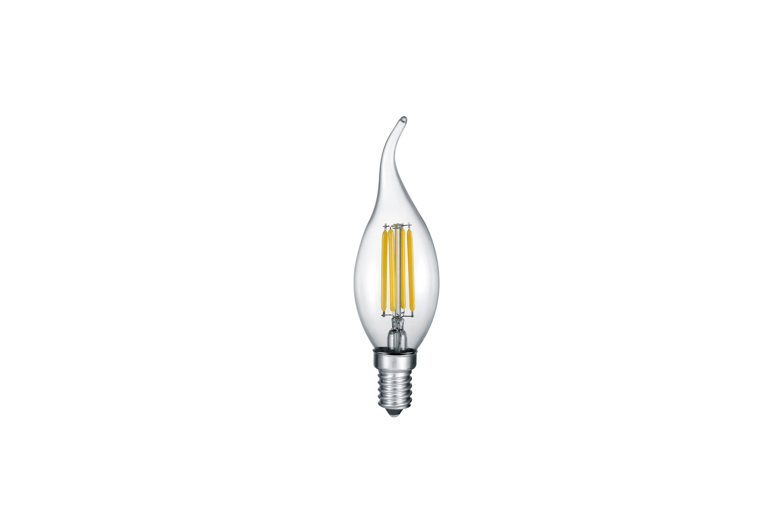 Trio Lighting LK LED E14 filament kron/böjd top 4W 470lm 2700K 3-steg - Kronljuslampa Transparent