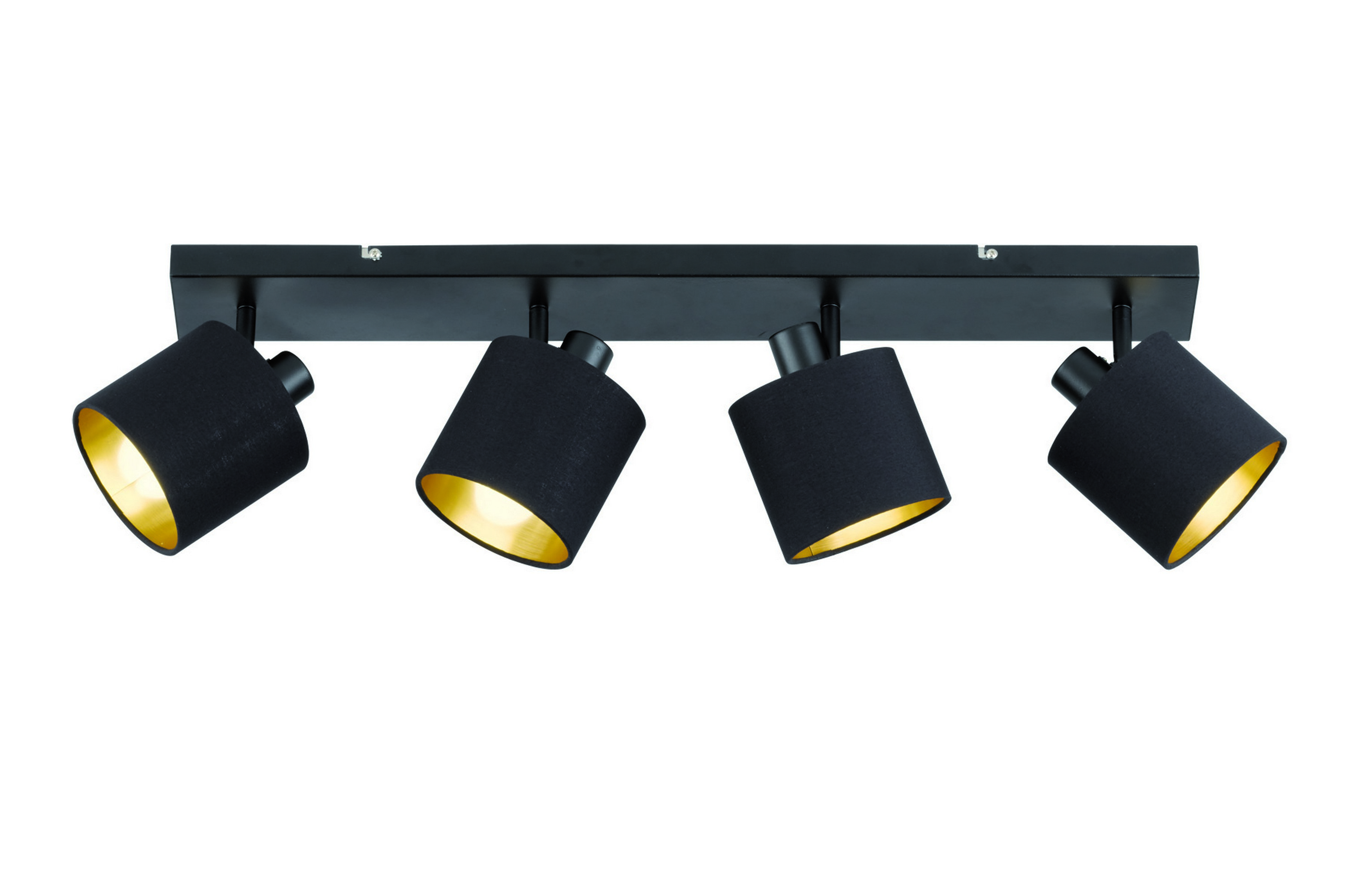 REA/Black Friday Trio Lighting Tommy spotlight 4L E14 mattsvart/ guld - Svart Spotlight skena