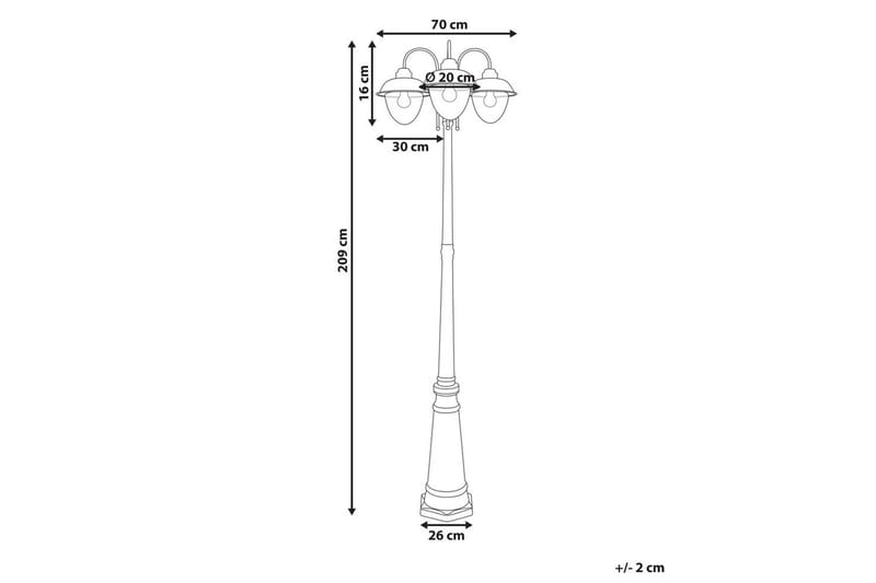 Asinare Lyktstolpe 209 cm - Svart - Belysning & el - Utomhusbelysning - Stolplykta