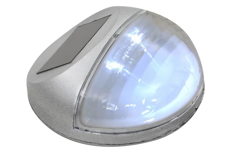 Sollampa vägg LED set 12 st rund silver - be Basic - Solcellslampa & solcellsbelysning - Utomhusbelysning