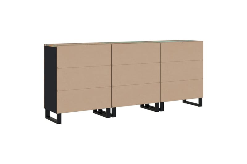 beBasic 3 stycken Sideboards massivt trä återvunnet - Brown - Sideboard & skänk