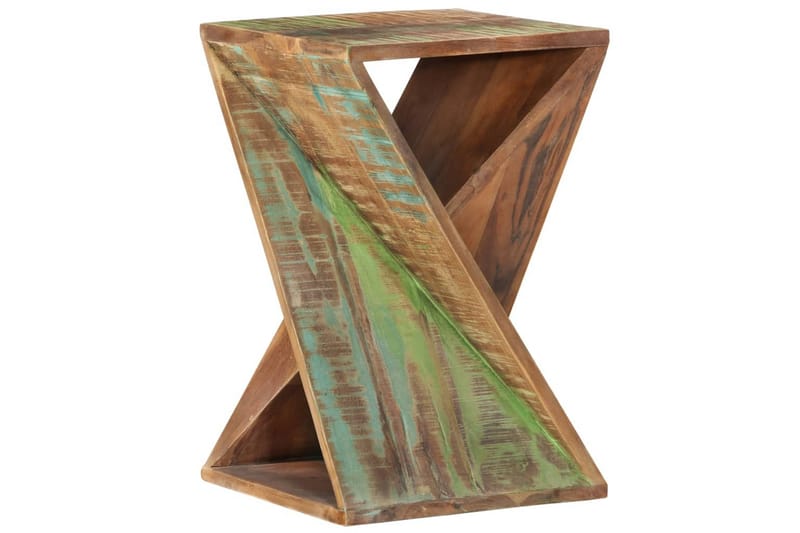 beBasic Sidobord 35x35x55 cm massivt återvunnet trä - Flerfärgsdesign - Sideboard & skänk