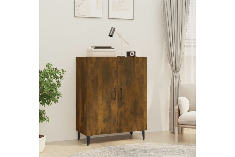 beBasic Skänk rökfärgad ek 70x34x90 cm konstruerat trä - Brown - Sideboard & skänk