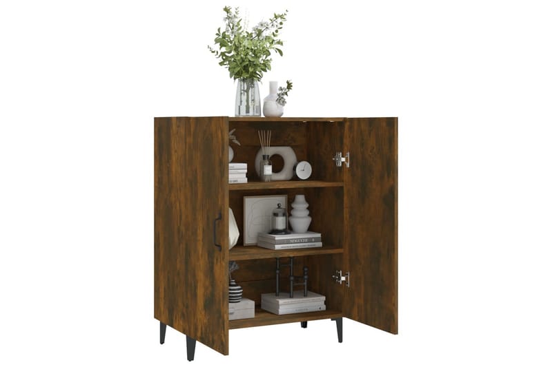 beBasic Skänk rökfärgad ek 70x34x90 cm konstruerat trä - Brown - Sideboard & skänk