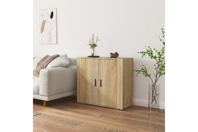 beBasic Skänk sonoma-ek 80x33x70 cm konstruerat trä - Cream - Sideboard & skänk