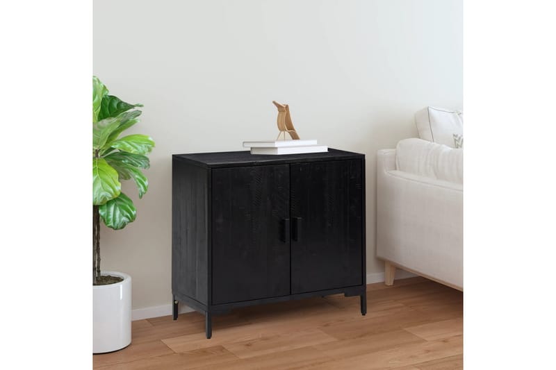 beBasic Skänk svart 75x35x70 cm massiv återvunnen furu - Black - Sideboard & skänk