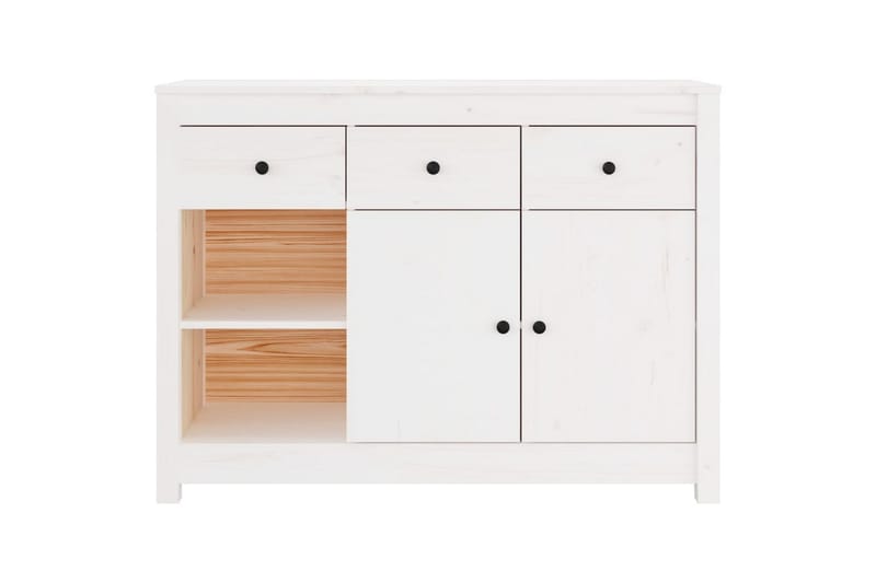 beBasic Skänk vit 100x35x74 cm massiv furu - White - Sideboard & skänk