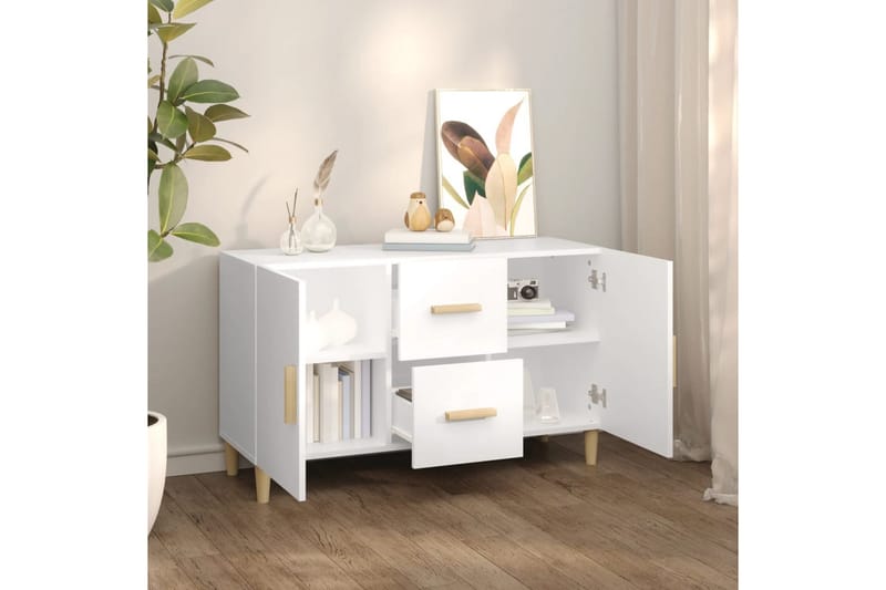 beBasic Skänk vit 100x36x60 cm konstruerat trä - White - Sideboard & skänk