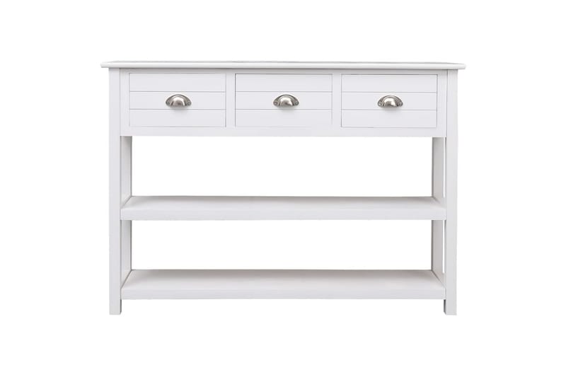 beBasic Skänk vit 108x30x76 cm massivt kejsarträ - White - Sideboard & skänk