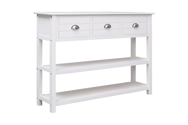 beBasic Skänk vit 108x30x76 cm massivt kejsarträ - White - Sideboard & skänk