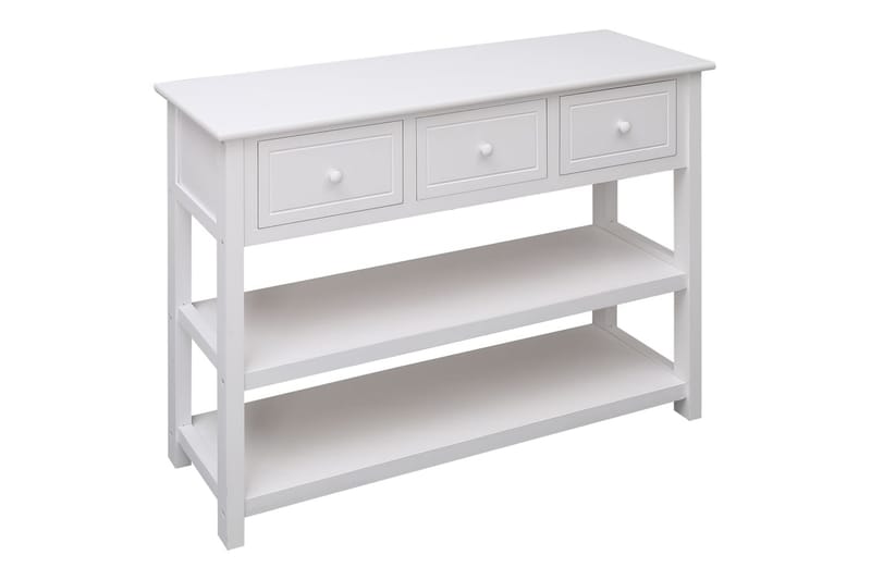 beBasic Skänk vit 108x30x76 cm massivt kejsarträ - White - Sideboard & skänk