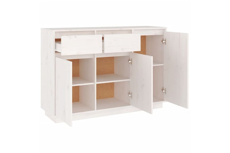 beBasic Skänk vit 110x34x75 cm massiv furu - White - Sideboard & skänk