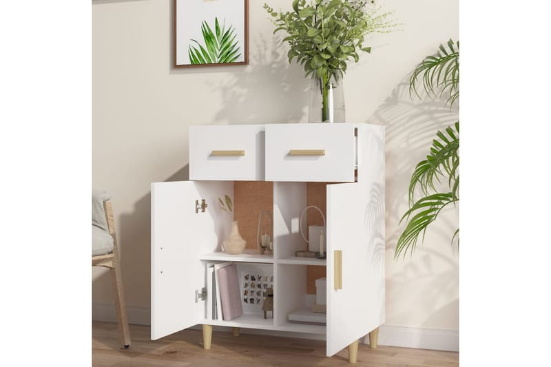 beBasic Skänk vit 69,5x34x89 cm konstruerat trä - White - Sideboard & skänk