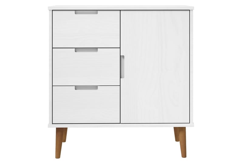 beBasic Skänk vit 76,5x40x80 cm massiv furu - White - Sideboard & skänk