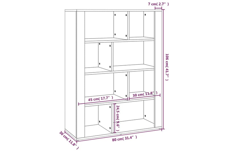 beBasic Skänk vit 80x30x106 cm konstruerat trä - White - Sideboard & skänk