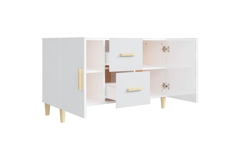 beBasic Skänk vit högglans 100x36x60 cm konstruerat trä - White - Sideboard & skänk