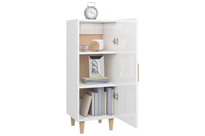 beBasic Skänk vit högglans 34,5x34x90 cm konstruerat trä - White - Sideboard & skänk