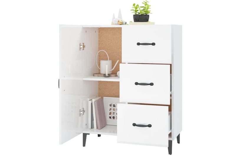 beBasic Skänk vit högglans 69,5x34x90 cm konstruerat trä - White - Förvaring - Förvaringsmöbler - Sideboard & skänk