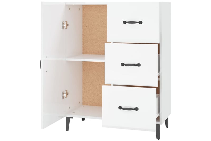 beBasic Skänk vit högglans 69,5x34x90 cm konstruerat trä - White - Förvaring - Förvaringsmöbler - Sideboard & skänk