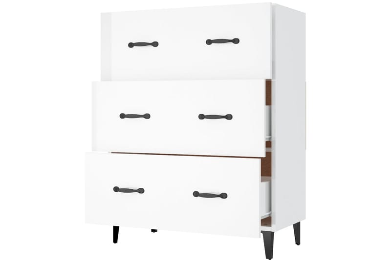 beBasic Skänk vit högglans 69,5x34x90 cm konstruerat trä - White - Sideboard & skänk